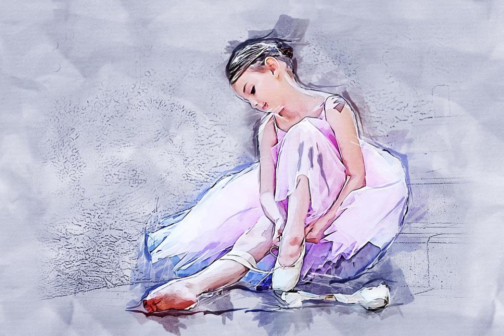Illustration of a young ballerina